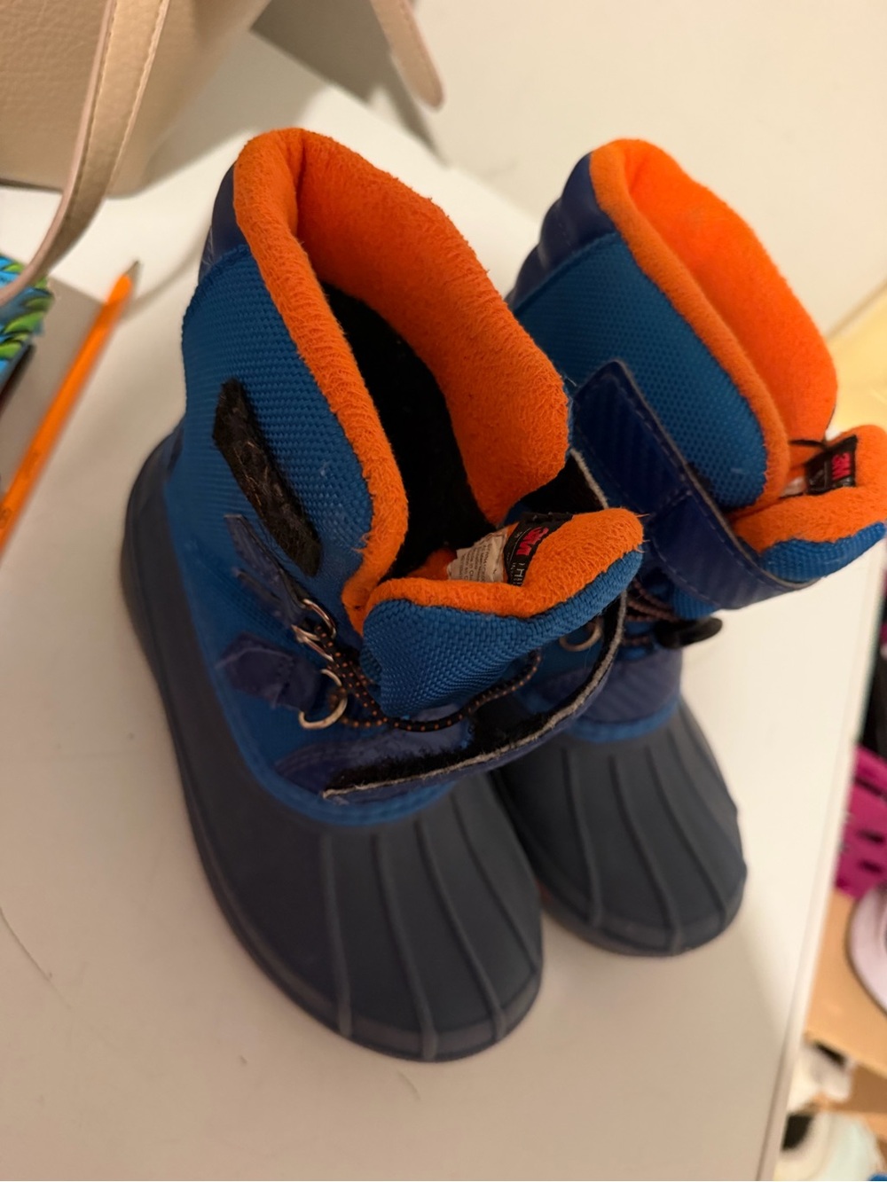 Target Kids Blue and Orange Winter Boots